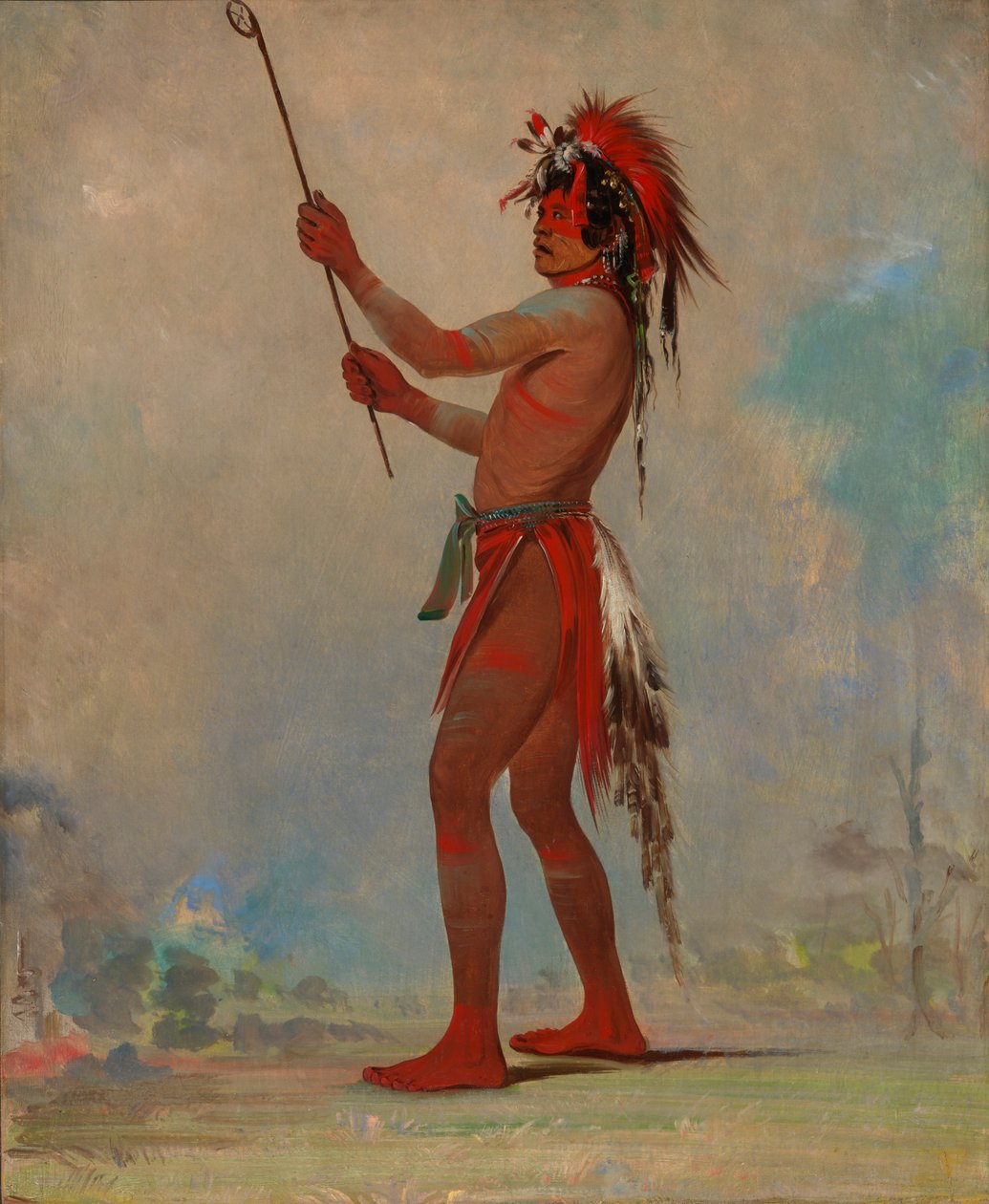 We-chúsh-ta-dóo-ta, Red Man, en framstående bollspelare av George Catlin