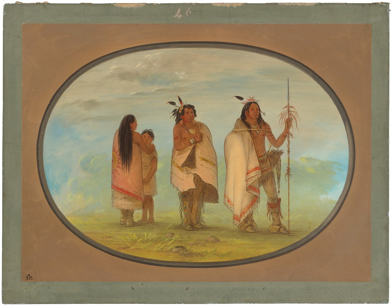 Weeco-chefen, hans fru och en krigare av George Catlin