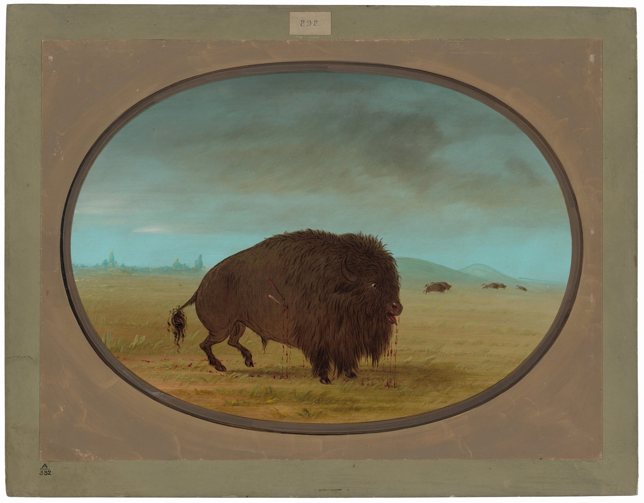 Sårad Buffalo Bull av George Catlin