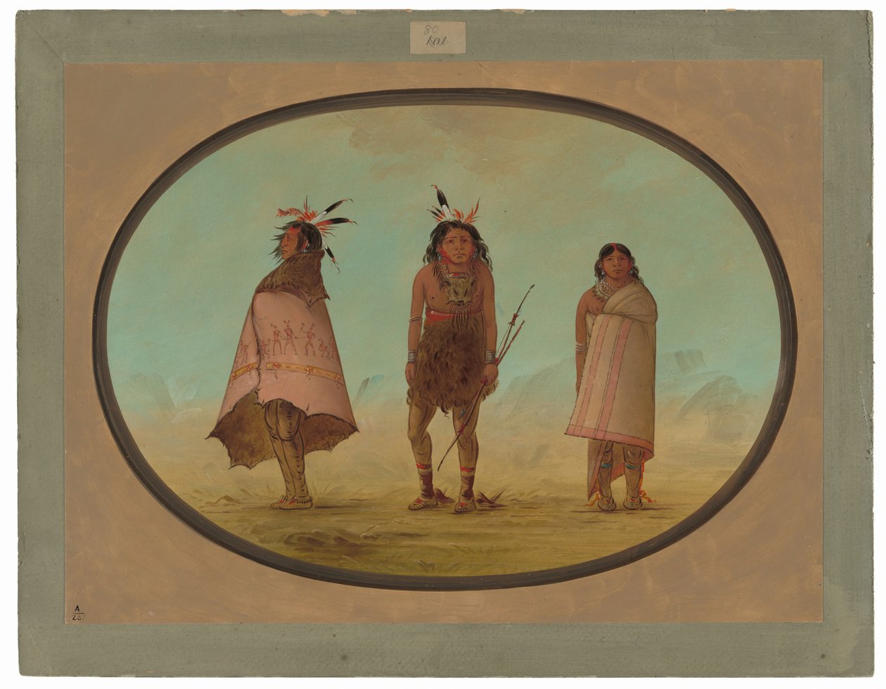 Yntah Medicine Man, en krigare och en kvinna av George Catlin