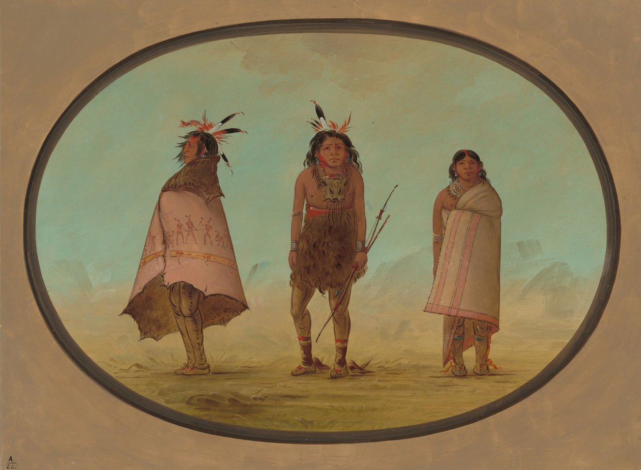 Yntah Medicine Man, en krigare och en kvinna, 18551869. av George Catlin