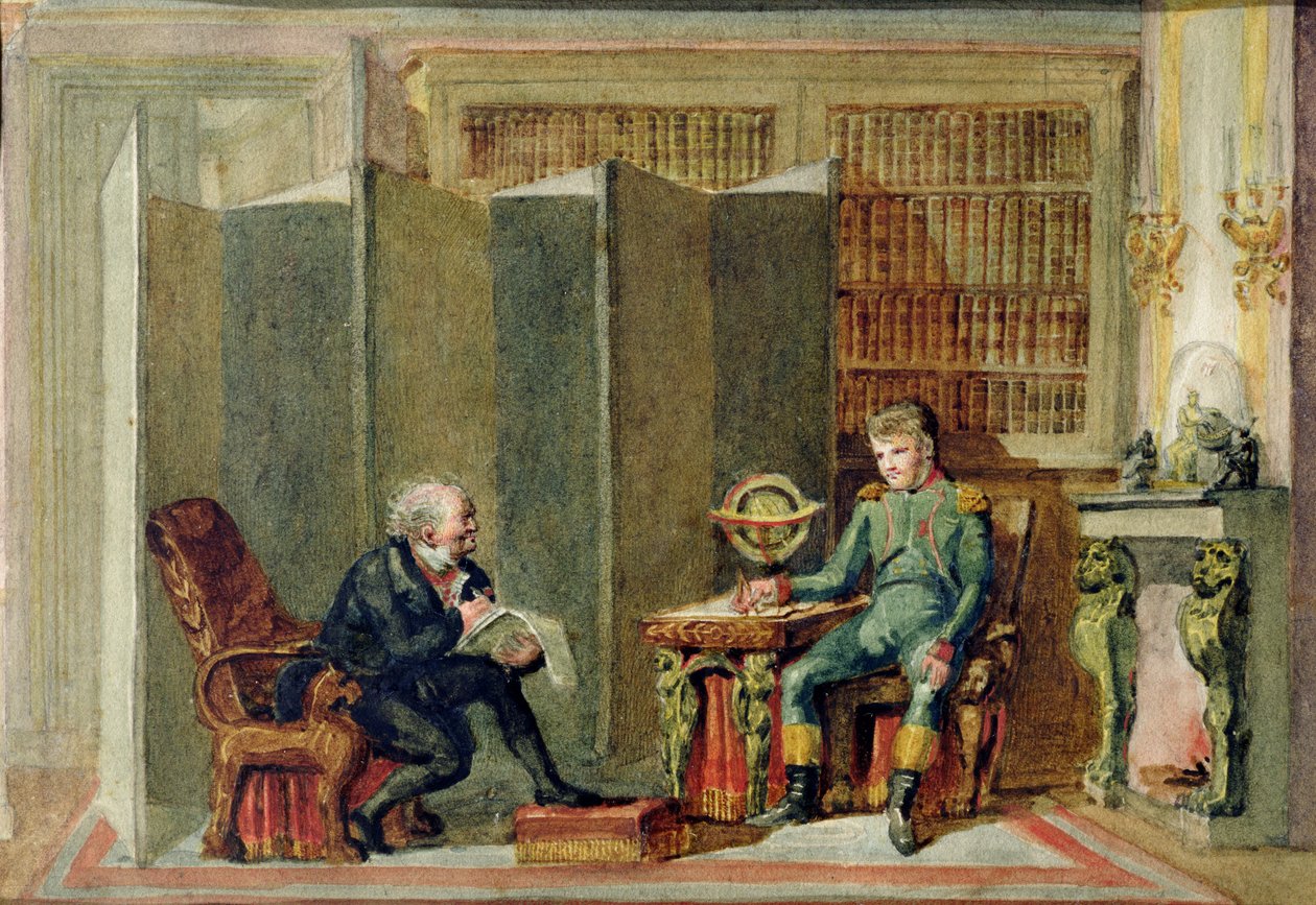 Napoleon dikterar sina memoarer vid St. Helena till Comte Las Casas av George Cattermole