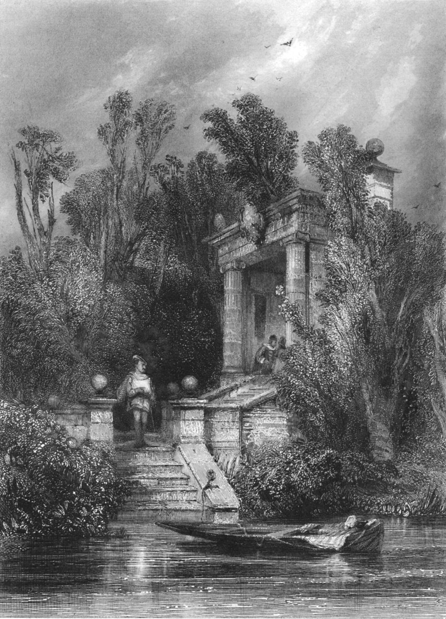 Scen från Faustus. Margaret möter Faustus i sommarhuset, c1870 av George Cattermole