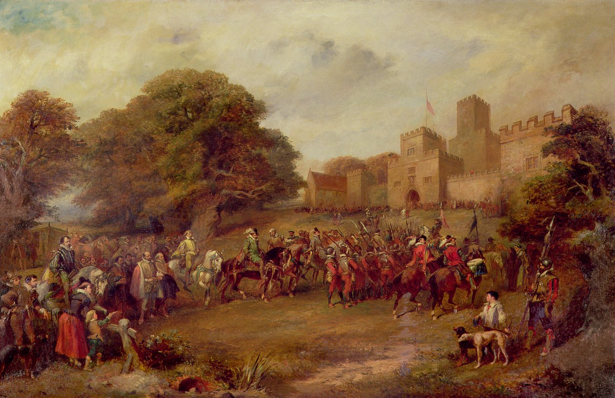 Kung James I:s besök i Hoghton Tower 1617 av George Cattermole