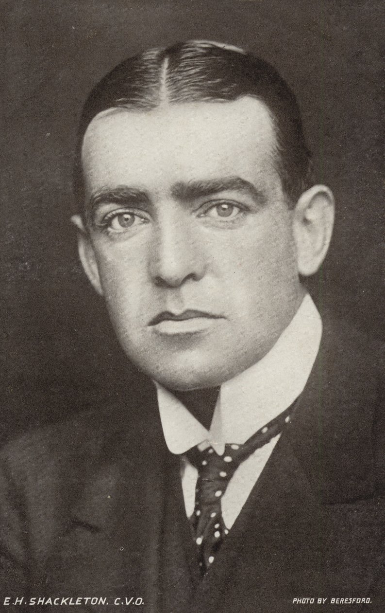 Ernest Shackleton (1874-1922), brittisk antarktisk upptäcktsresande (svartvitt foto) av George Charles Beresford