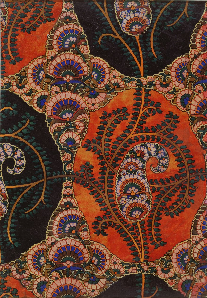 Tygdesign för Paisleysjalar, c.1871 av George Charles Haite