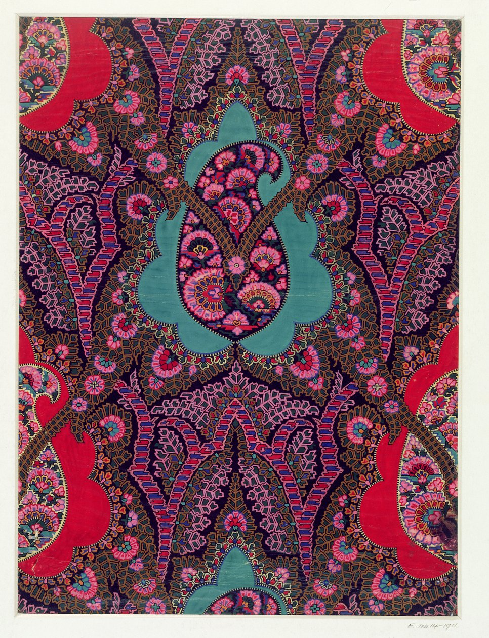 Tygdesign för Paisley-sjalar, ca 1871 av George Charles Haite
