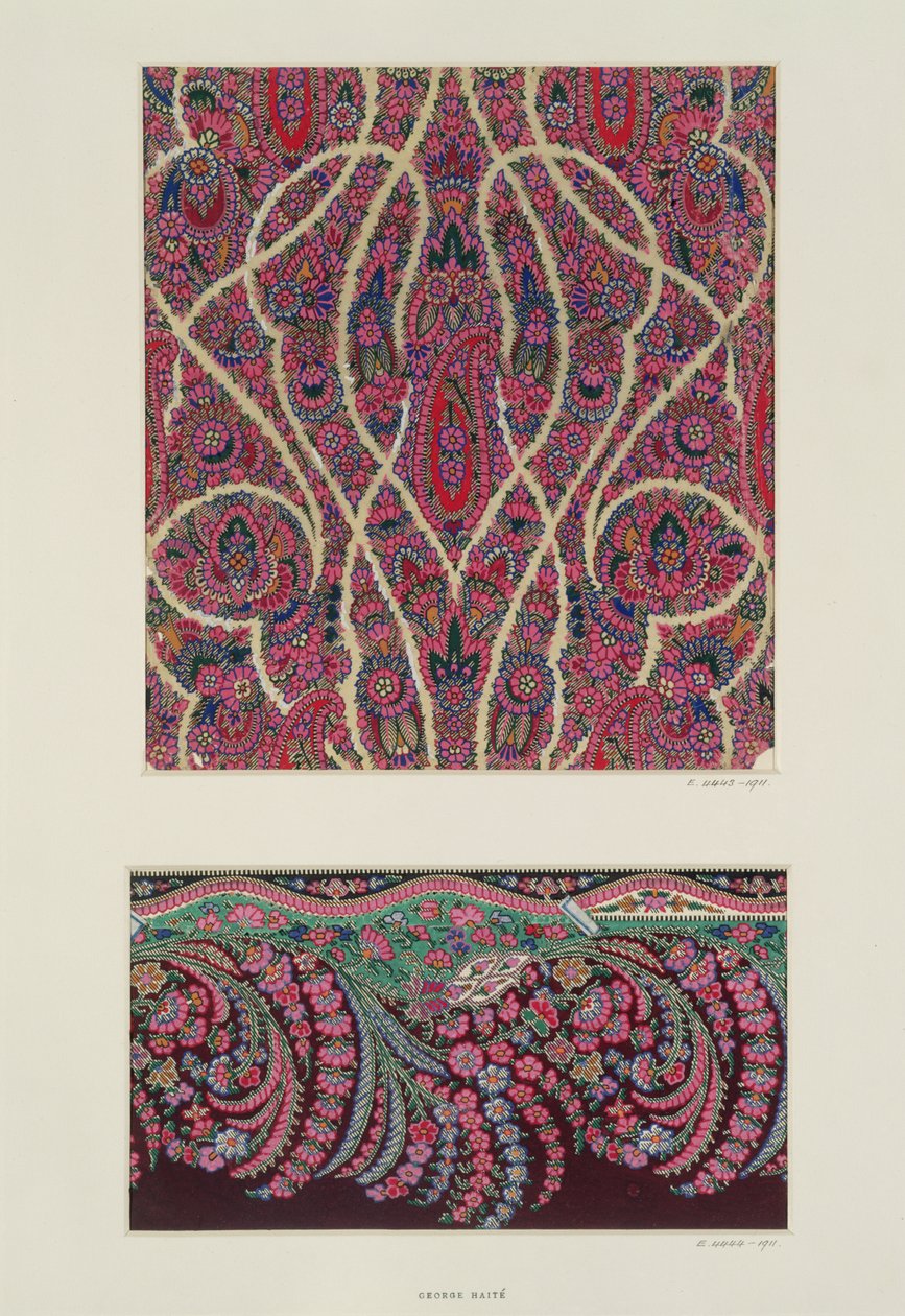Tygdesigner för Paisleysjalar, c.1871 av George Charles Haite