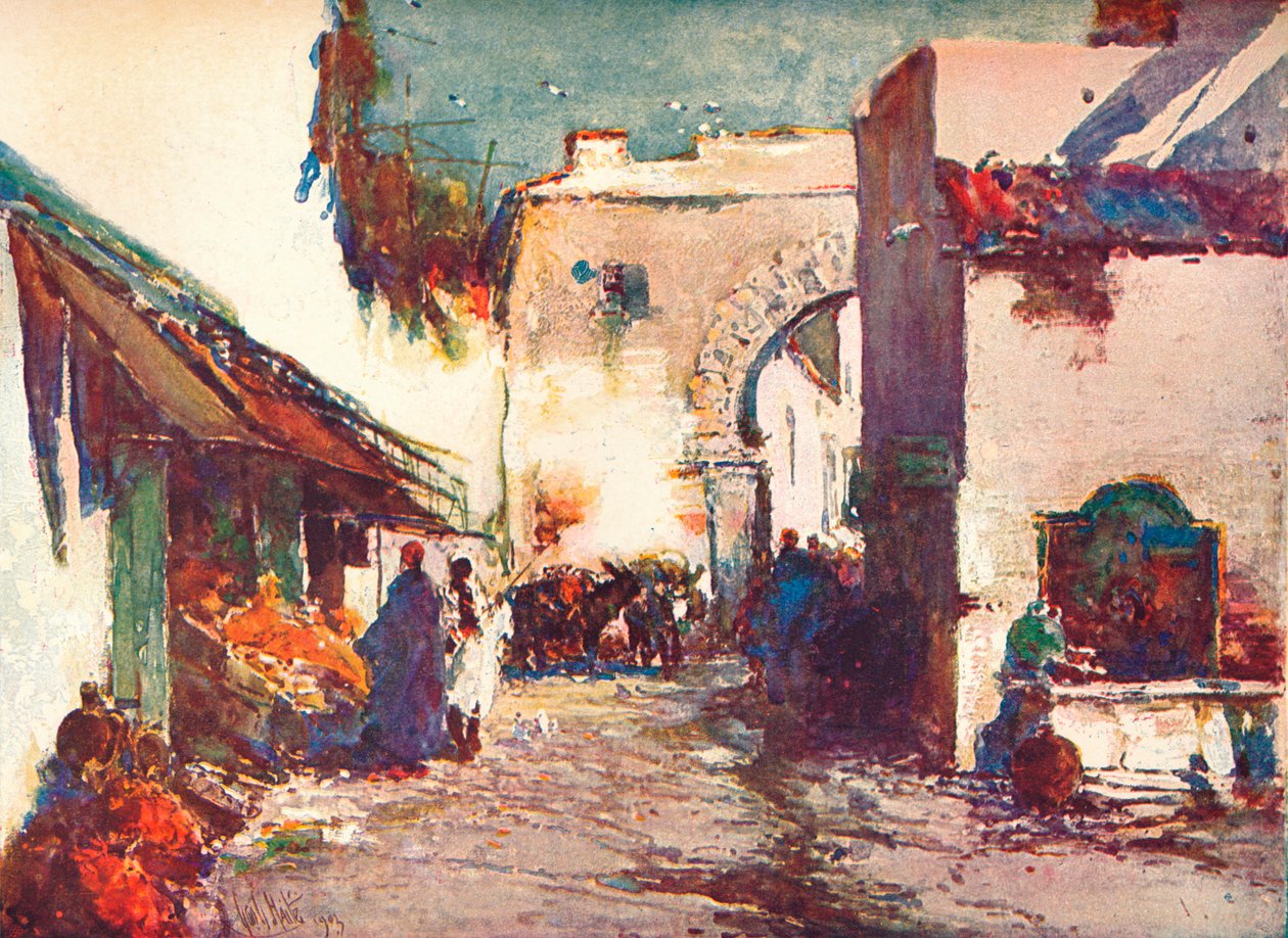 På gatan en scen i Tanger, c1903 1903-1904 av George Charles Haite