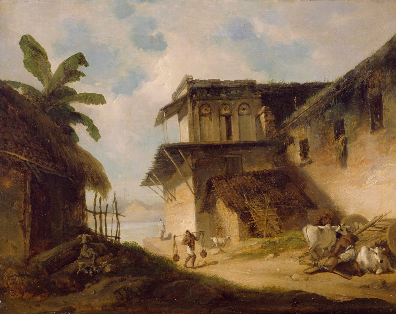 Byscen i Bengal, 1819-1821 av George Chinnery