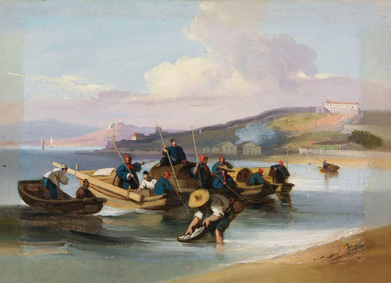 Kinesisk scen, fiskare av George Chinnery