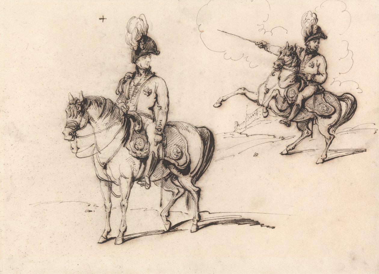 Ridstudier av en engelsk officer av George Chinnery