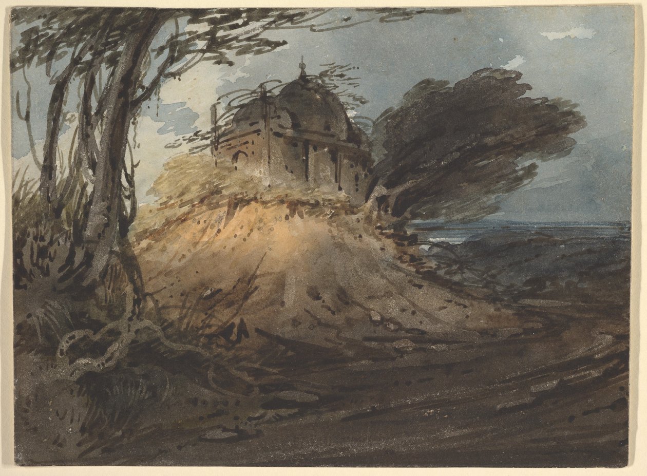 Indiskt tempel av George Chinnery