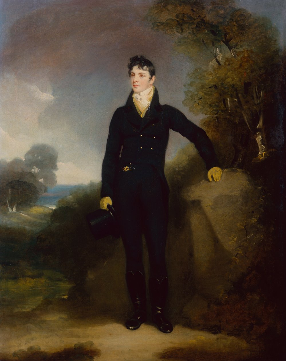 Porträtt av en adelsman, tänkt att vara jarlen av Limerick (olja på duk) av George Chinnery