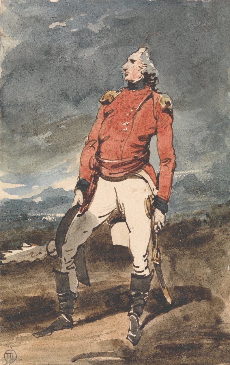 Studie för porträtt av en militär officer av George Chinnery