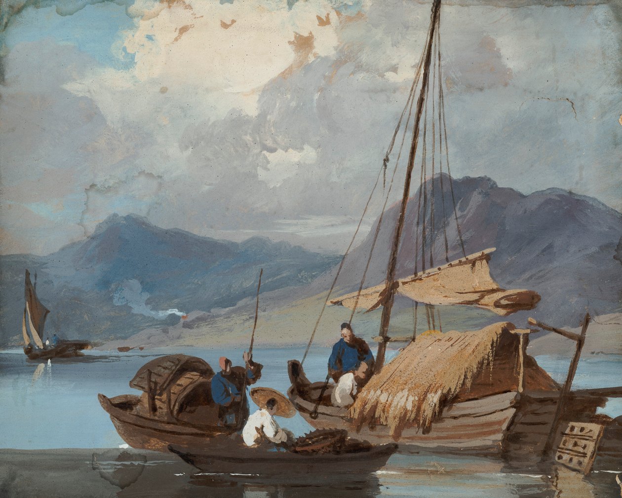 Tanka-båt utanför Macao av George Chinnery