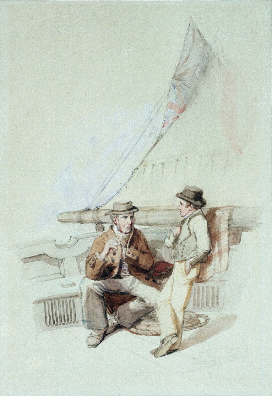 Bramble och Jack förda till fransk hamn av George Clarkson Stanfield