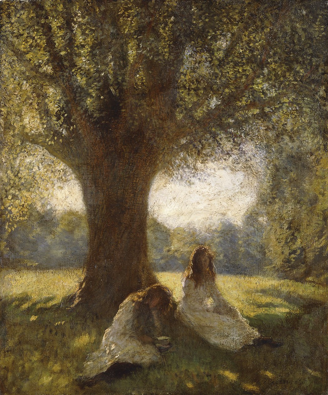 A Shady Spot, ca 1920 (olja på duk) av George Clausen
