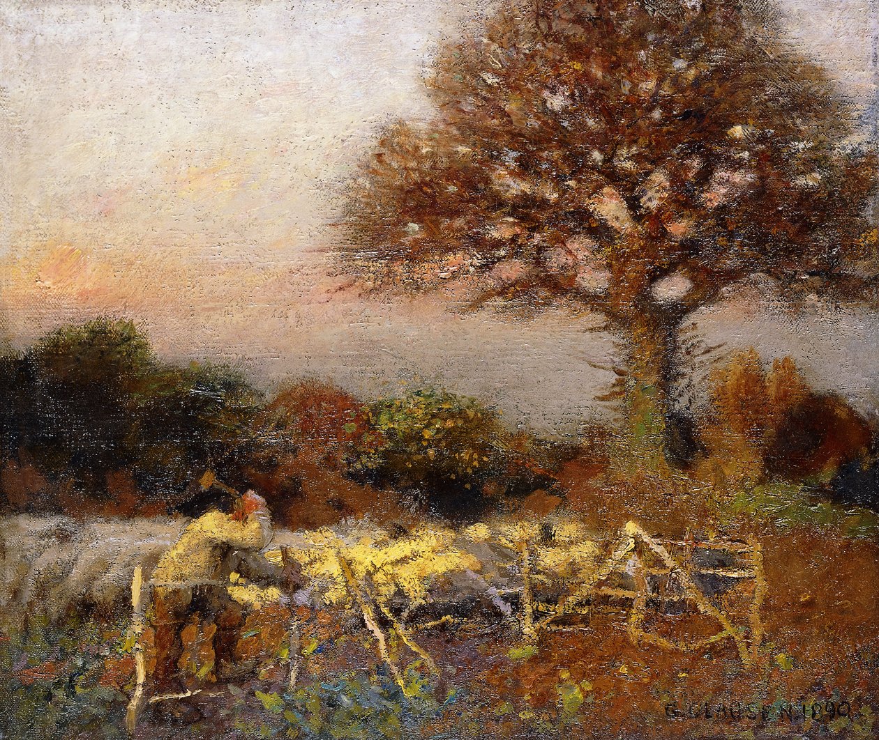Ett fårhus, tidig morgon av George Clausen