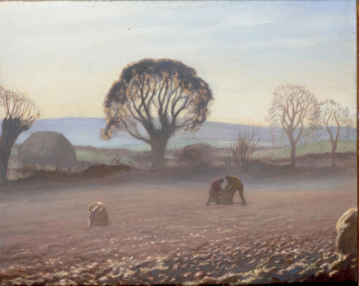 Höstmorgon - potatisskörd av George Clausen