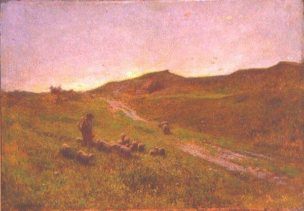 Kväll på myren (olja på duk) av George Clausen