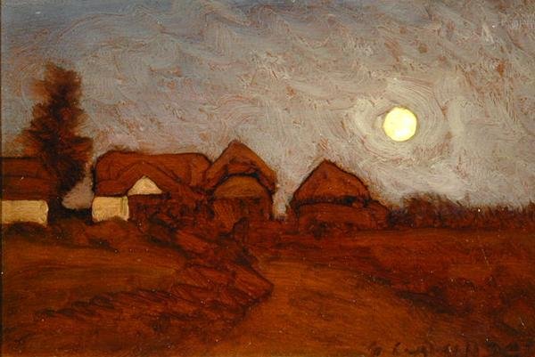 Gården i månskenet av George Clausen