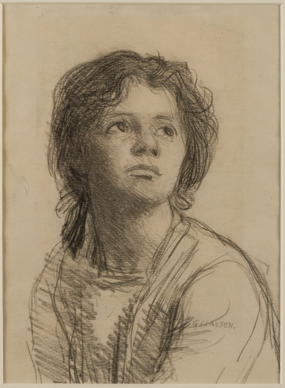 Huvud och axlar av en ung kvinna av George Clausen