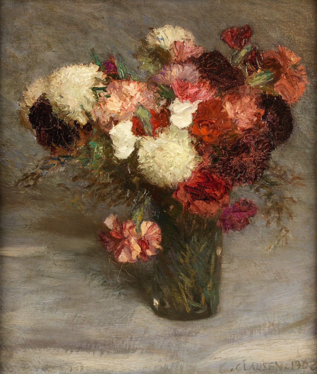 Pinks and Scabious (olja på duk) av George Clausen