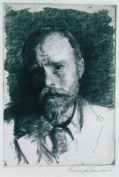 Självporträtt, ca 1895 (etsning) av George Clausen