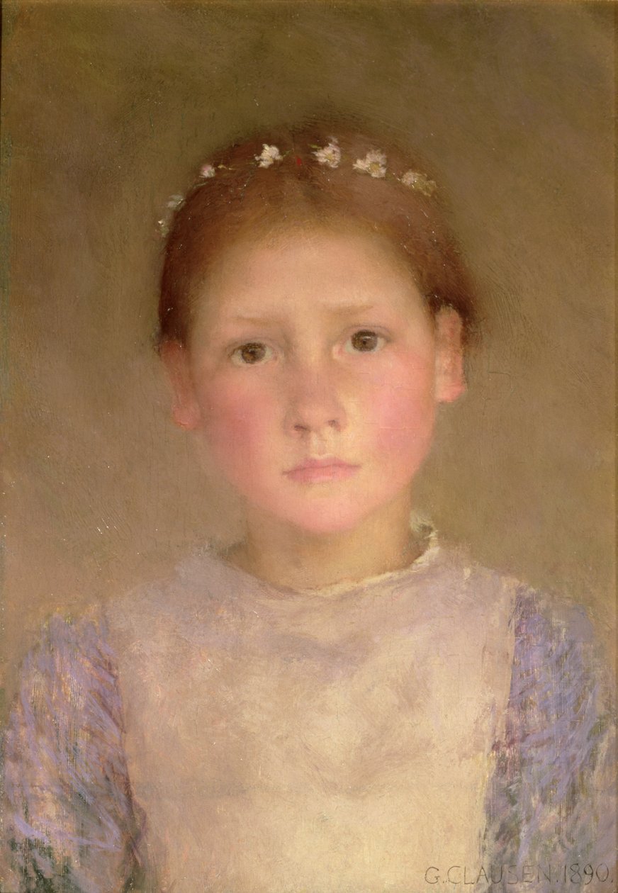 Daisy Wreath - En studie i svagt ljus, 1890 av George Clausen