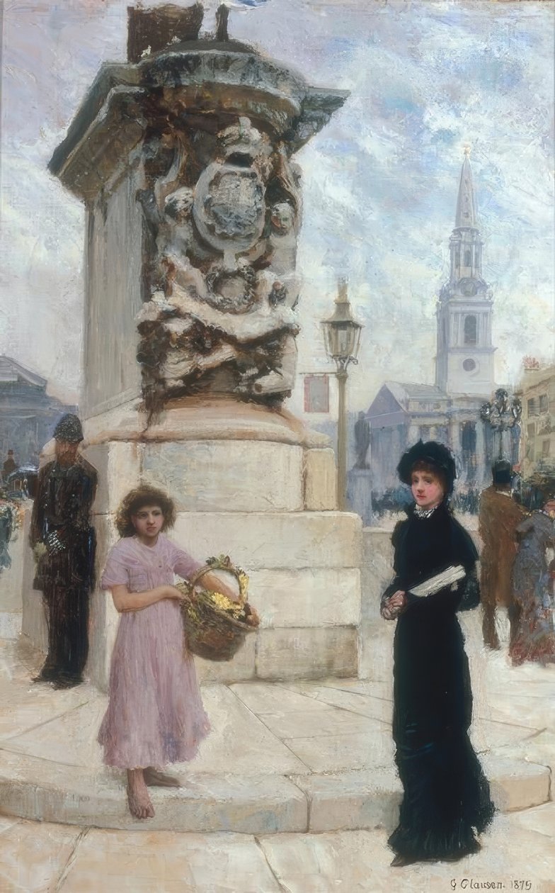 Blomstersäljaren, Trafalgar Square av George Clausen