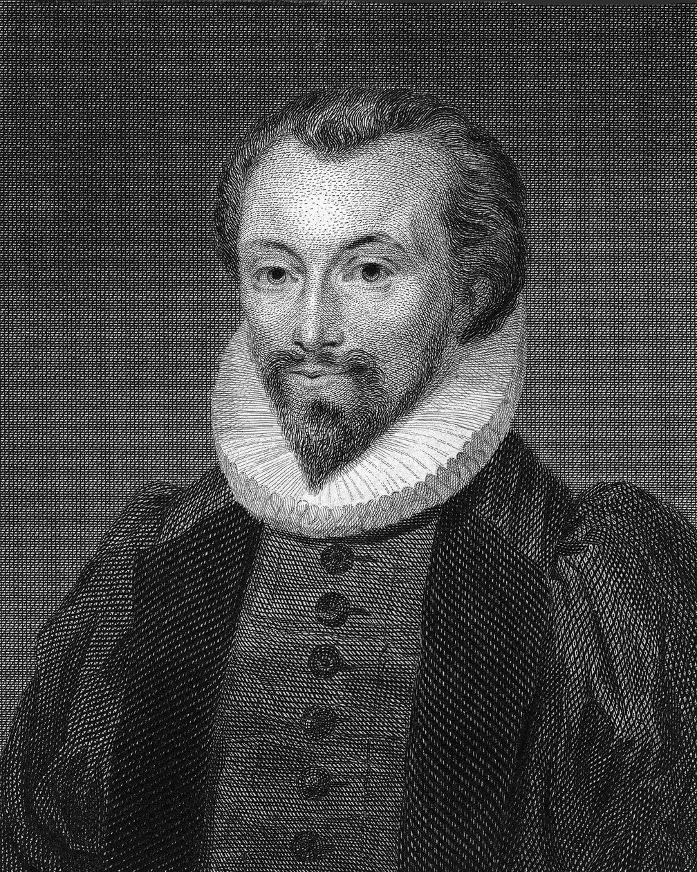 Porträtt av poeten John Donne 1572-1631. av George Clint