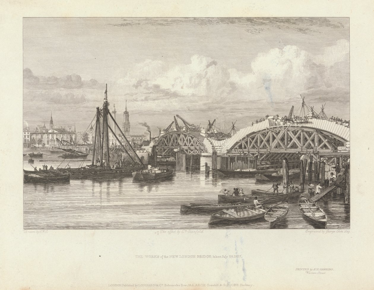 The Works of the New London Bridge av George Cooke