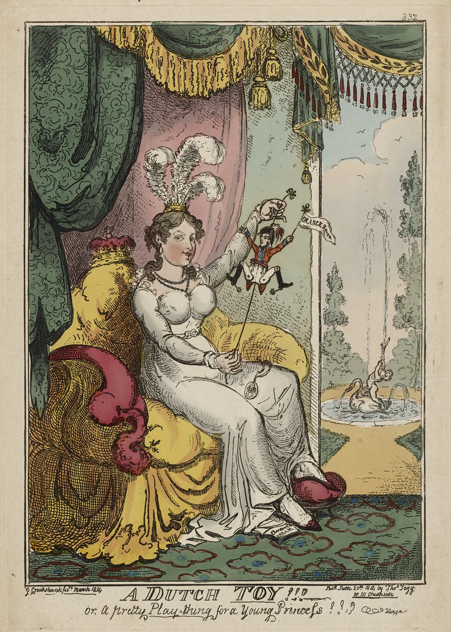 En holländsk leksak!!! eller, en vacker leksak för en ung prinsessa!!! Huzza, mars 1814, publicerad 20 juni av George Cruikshank