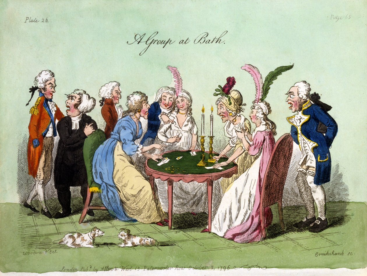 A Group at Bath, 1796 (handfärgad akvatint) av George Cruikshank