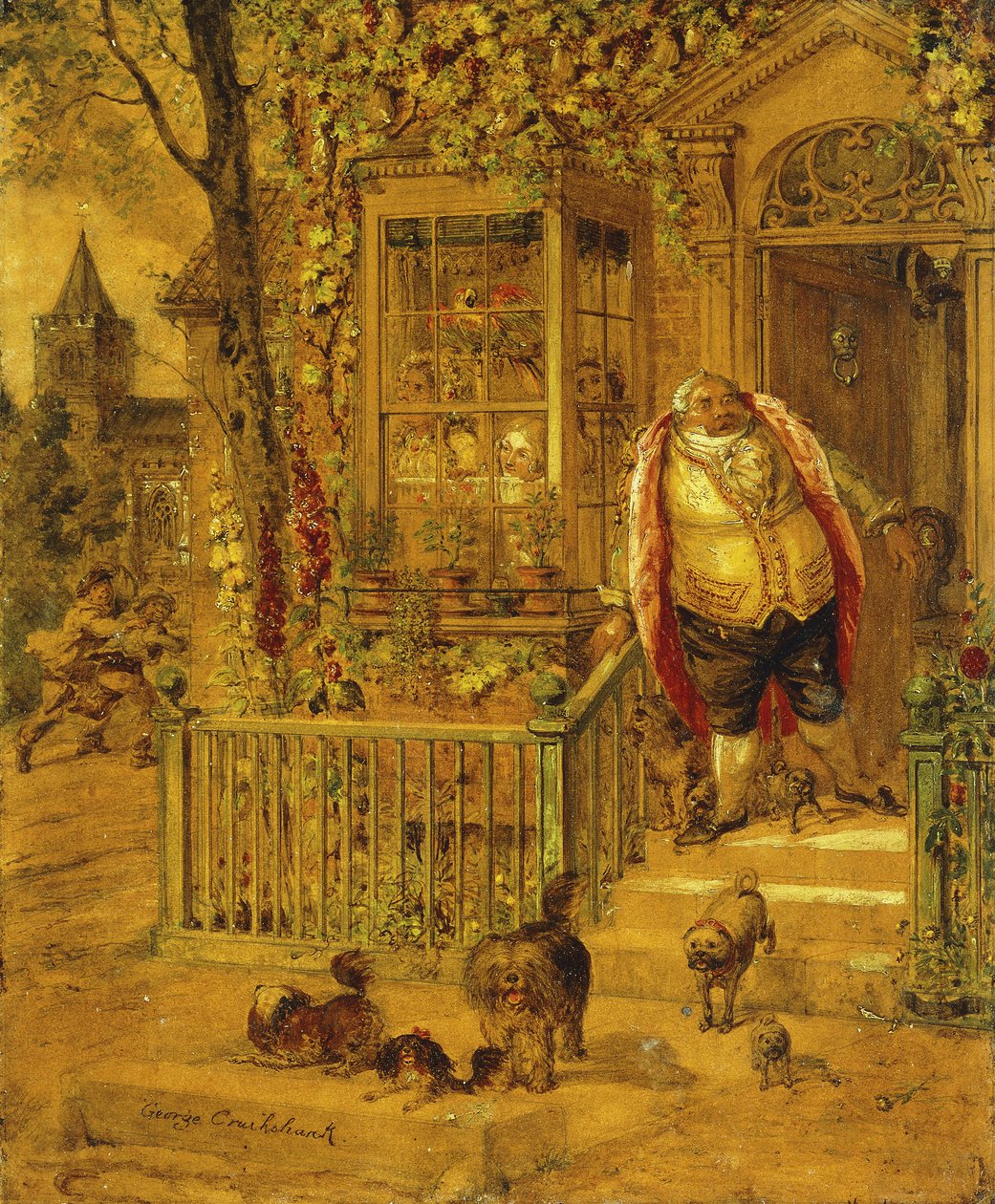 En skenande knackning, av George Cruikshank