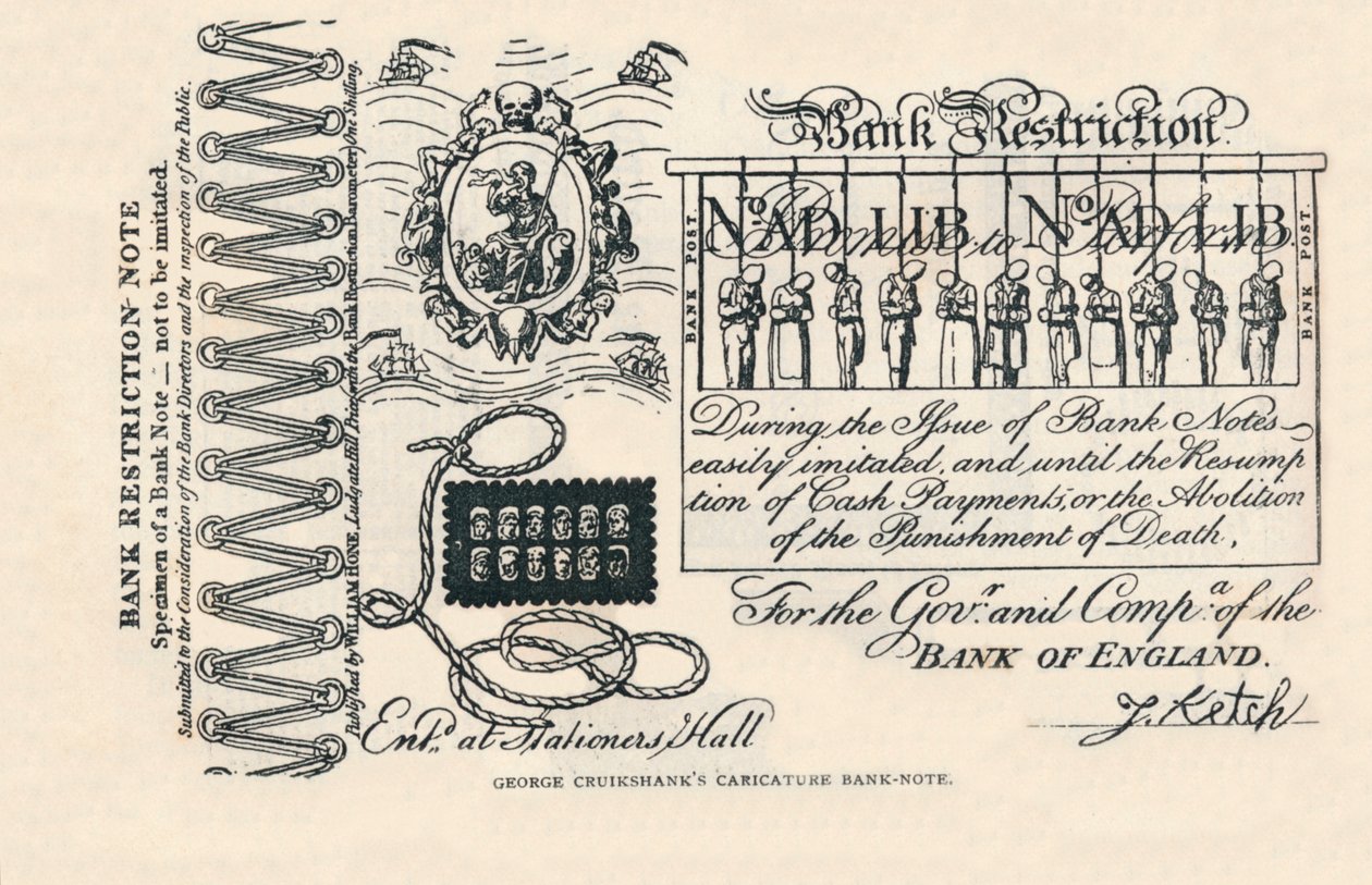 En satirisk sedel: brott, straff och protest, 1819 1894 av George Cruikshank