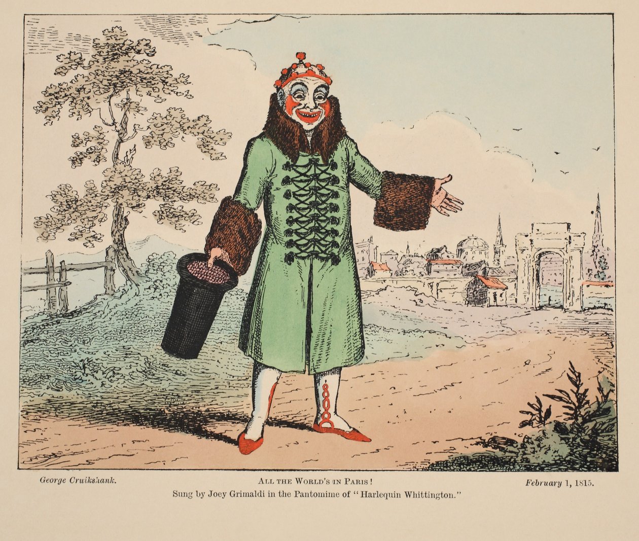 Alla världar i Paris!, pub. 1815 (handfärgad gravyr) av George Cruikshank