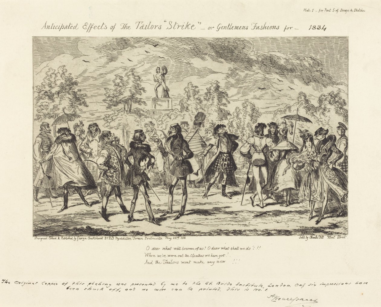 Förväntade effekter av skräddarnas "Strike" av George Cruikshank