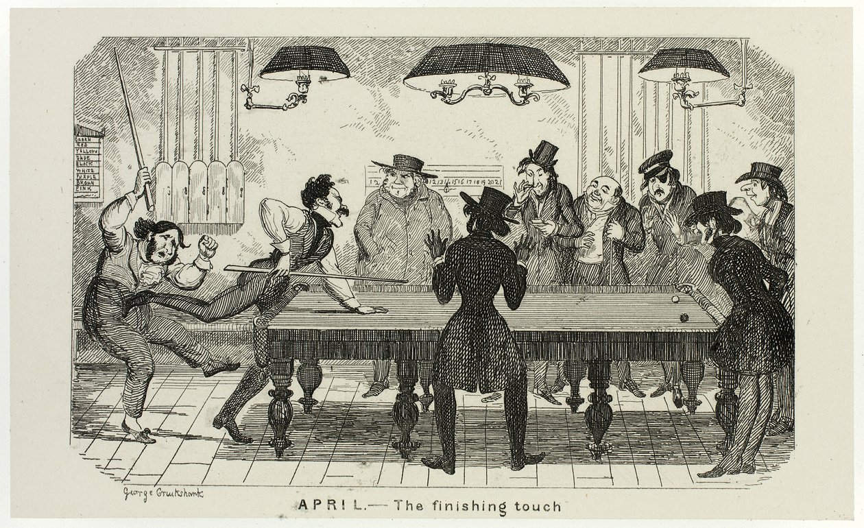 April - Den sista touchen från George Cruikshanks ståletsningar till The Comic Almanacks: 1835-1853 av George Cruikshank