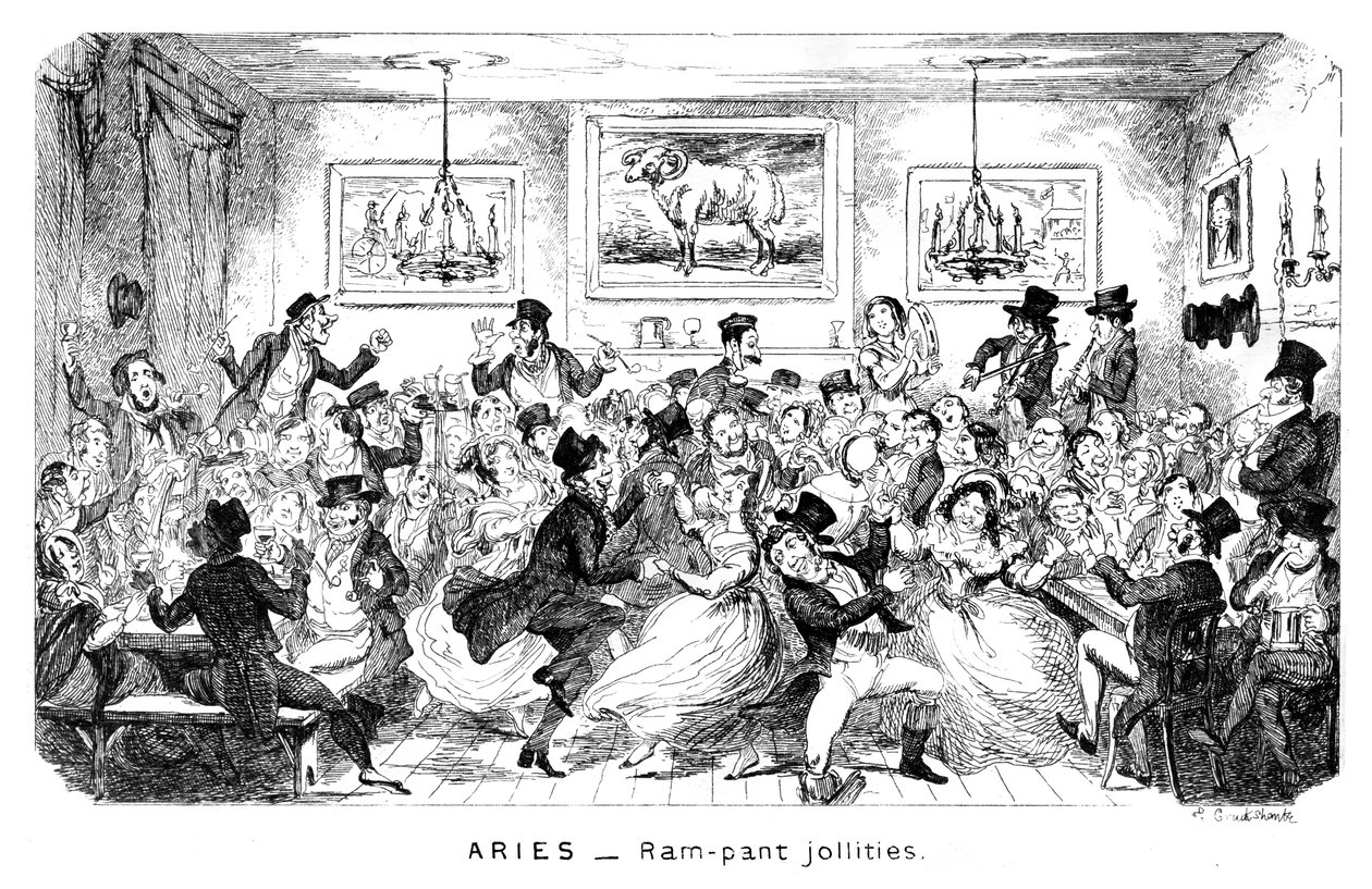 Väduren - Ram-byxa jollities, 1800-talet. av George Cruikshank
