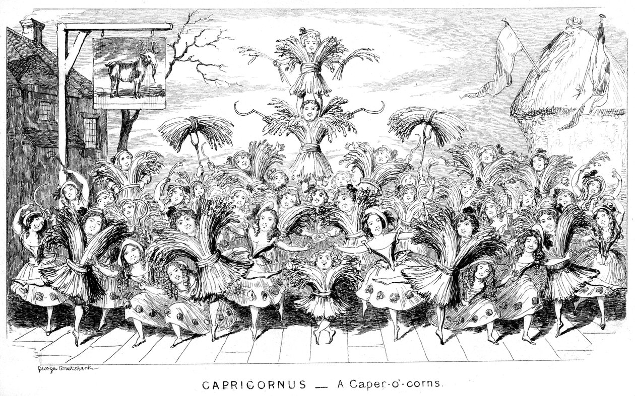 Capricornus - en Caper-o-corns, 1800-talet. av George Cruikshank
