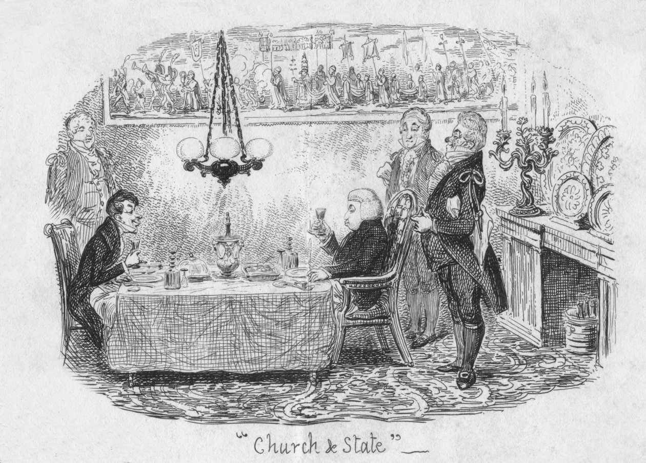 Kyrka och stat, 1829 av George Cruikshank