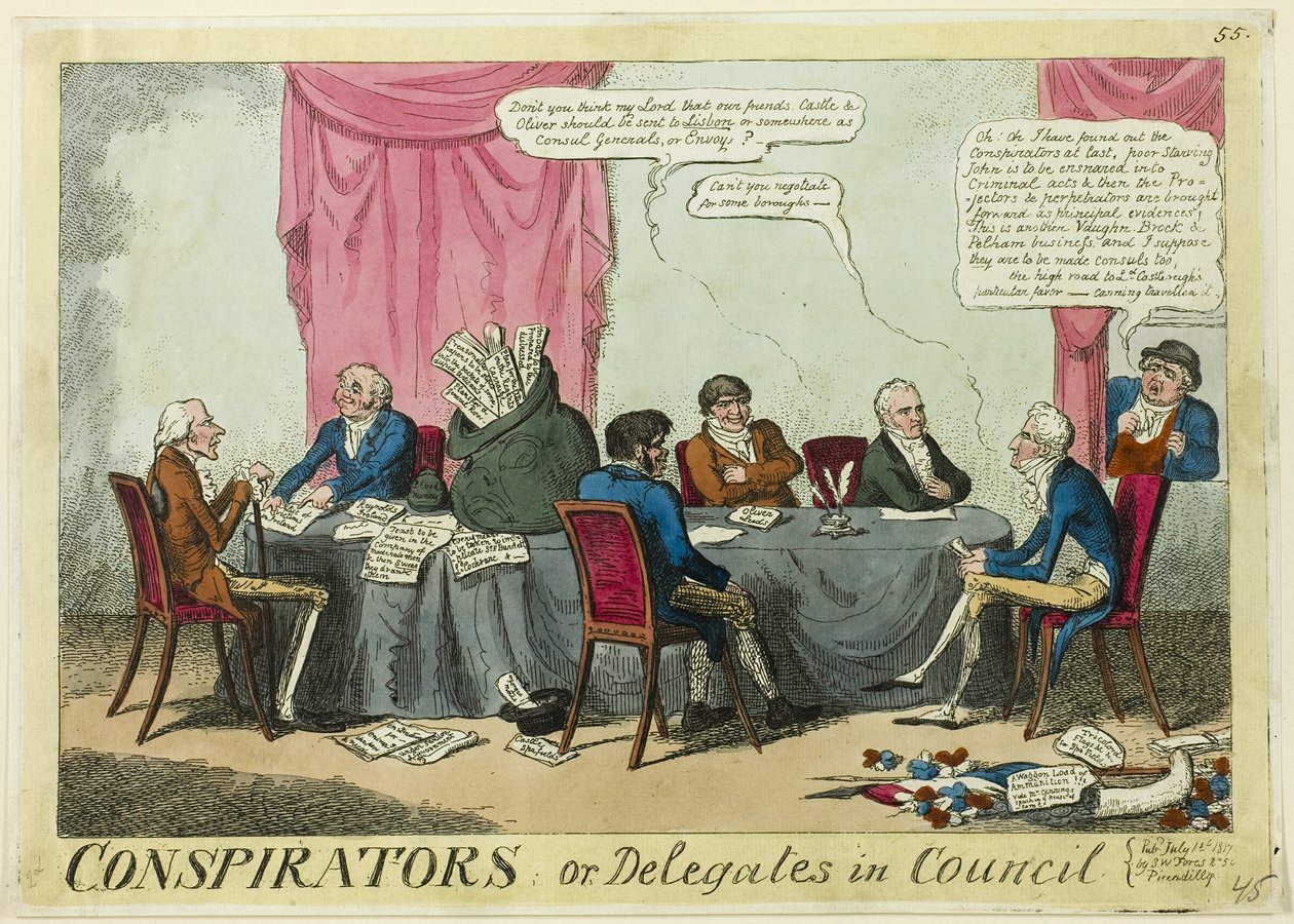 Konspiratörer eller delegater i rådet av George Cruikshank
