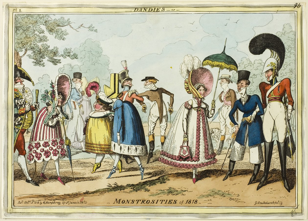 Dandies eller monstrositeter från 1818 av George Cruikshank