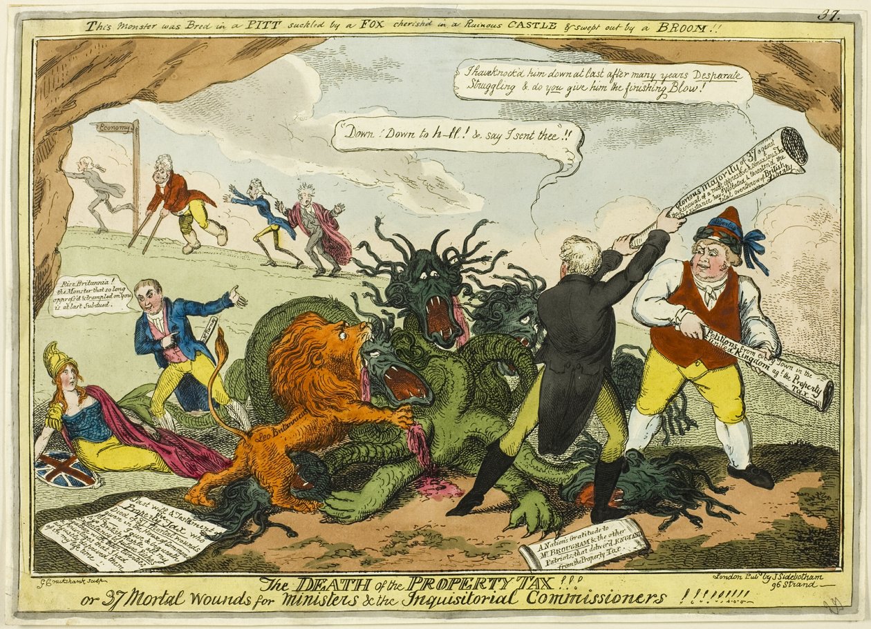 Död för fastighetsskatten!!! av George Cruikshank