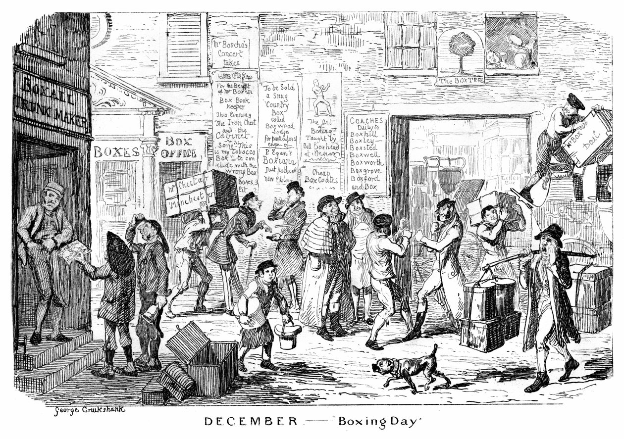 December - annandag jul, 1800-talet. av George Cruikshank