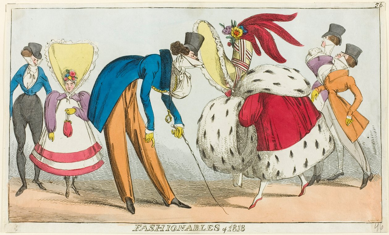 Modetrender från 1818 av George Cruikshank