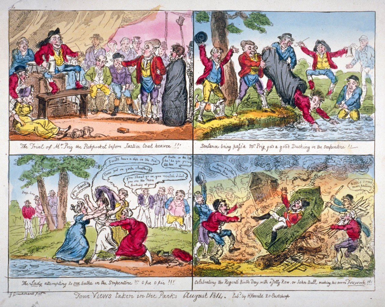"Fyra vyer tagna i parkerna", 1814 av George Cruikshank