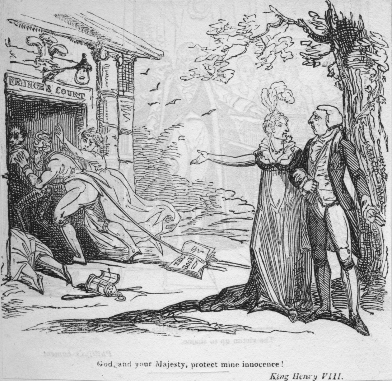 Gud, och Ers Majestät, skydda min oskuld, c1820. av George Cruikshank